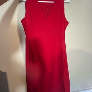 Commense Vibrant Red V-Neck Mini Dress